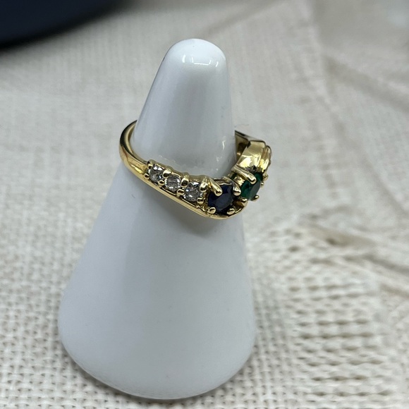 Vintage Gold Over Sterling 925 Multi-Stone Ring – Size 4.75 - Picture 14 of 17